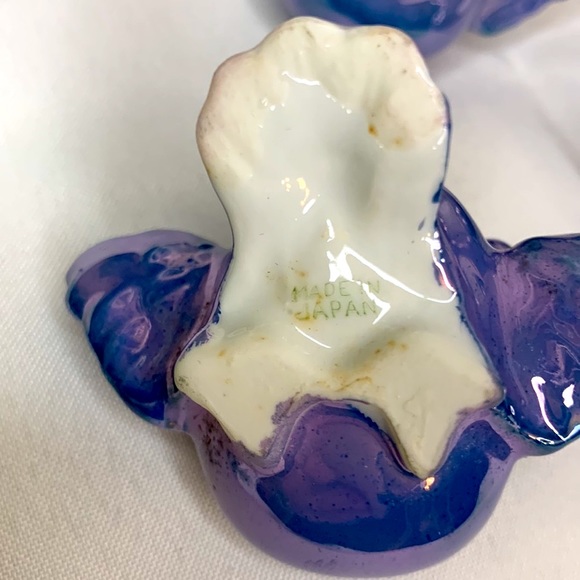 Set of 3 vintage RARE porcelain blue bird salt cellars made in Japan - Picture 6 of 6